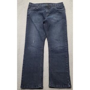 Urban Star Jeans Mens 34x30 Blue Premium Denim Stretch Flat Front Straight Leg